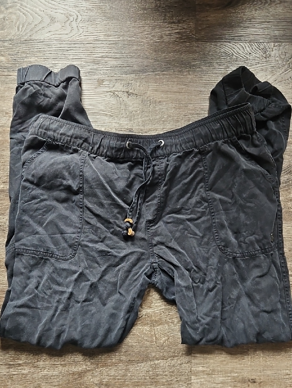 TEN TREE Women's Black Drawstring Casual Cargos